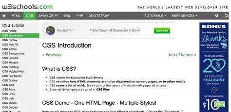 css basics w3schools.